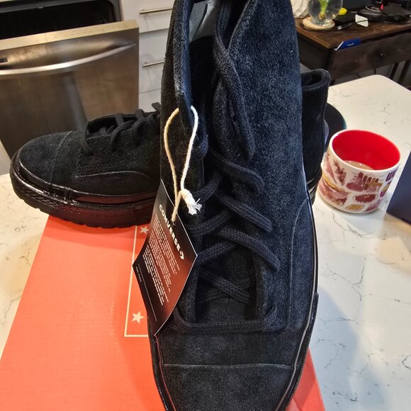 CONVERSE MENS'S CHUCK 70 MID CHUKKA NATIONAL SUEDE BLACK A16370C SIZE US 10 NEW - Picture 4 of 16